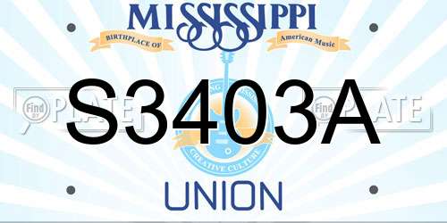 S3403A Mississippi License Plate