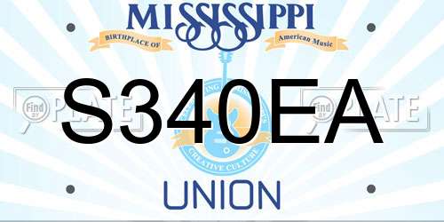 S340EA Mississippi License Plate