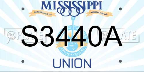 S3440A Mississippi License Plate