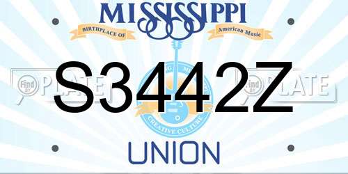 S3442Z Mississippi License Plate