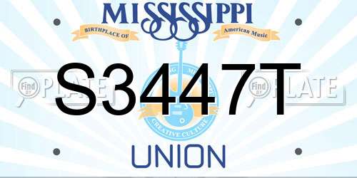 S3447T Mississippi License Plate