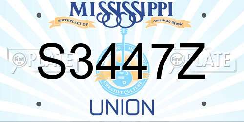 S3447Z Mississippi License Plate
