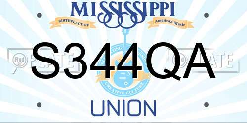 S344QA Mississippi License Plate