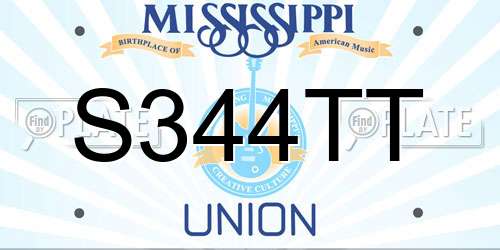 S344TT Mississippi License Plate