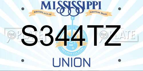 S344TZ Mississippi License Plate