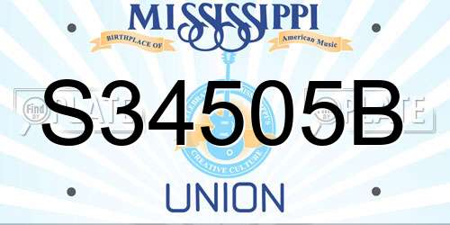 S34505B Mississippi License Plate