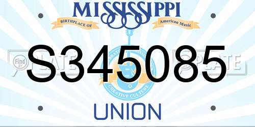 S345085 Mississippi License Plate
