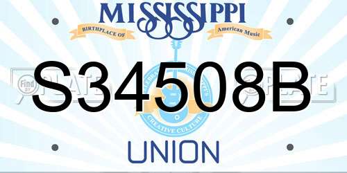 S34508B Mississippi License Plate
