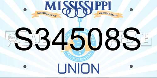 S34508S Mississippi License Plate