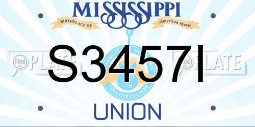 S3457I Mississippi License Plate
