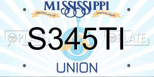 S345TI Mississippi License Plate