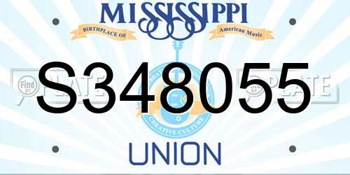 S348055 Mississippi License Plate