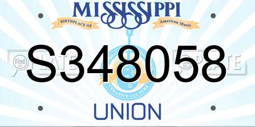 S348058 Mississippi License Plate