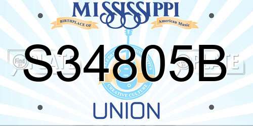 S34805B Mississippi License Plate