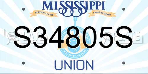 S34805S Mississippi License Plate
