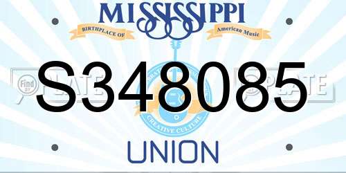 S348085 Mississippi License Plate