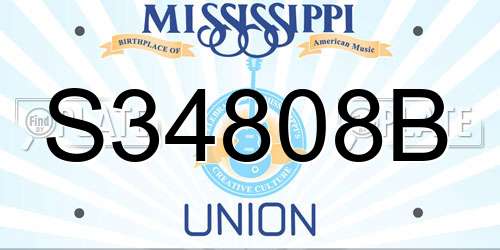 S34808B Mississippi License Plate