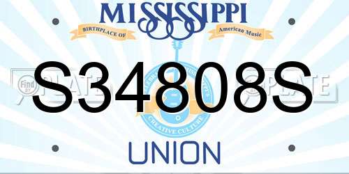S34808S Mississippi License Plate