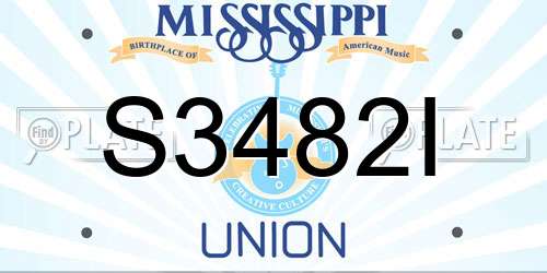 S3482I Mississippi License Plate