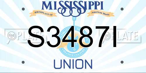 S3487I Mississippi License Plate
