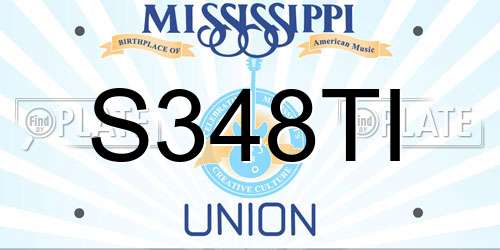 S348TI Mississippi License Plate