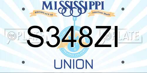 S348ZI Mississippi License Plate