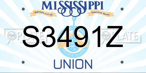 S3491Z Mississippi License Plate