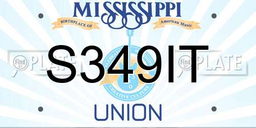 S349IT Mississippi License Plate
