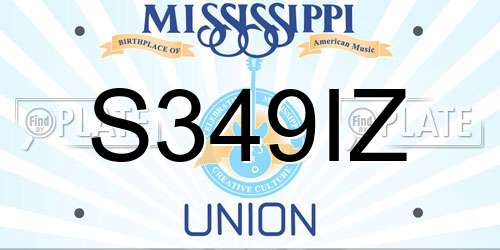 S349IZ Mississippi License Plate