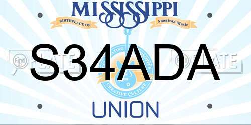 S34ADA Mississippi License Plate