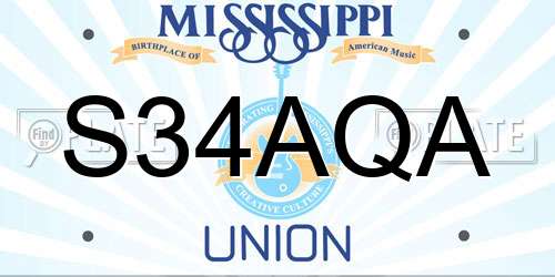 S34AQA Mississippi License Plate