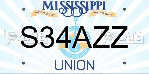 S34AZZ Mississippi License Plate