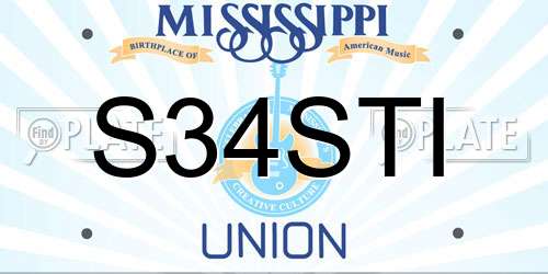 S34STI Mississippi License Plate