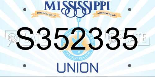 S352335 Mississippi License Plate