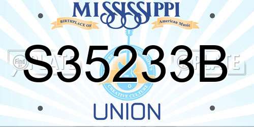 S35233B Mississippi License Plate