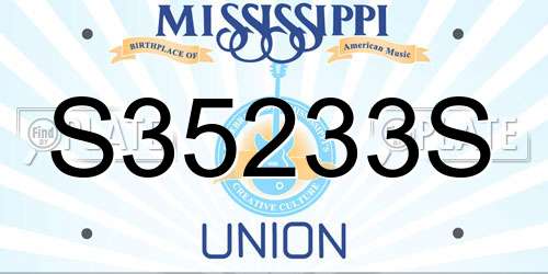 S35233S Mississippi License Plate