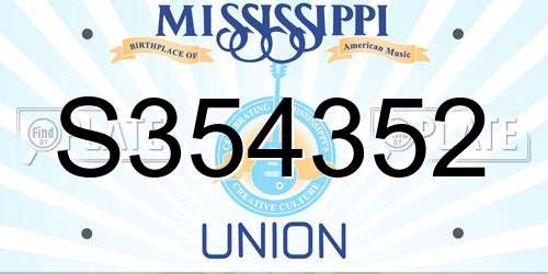 S354352 Mississippi License Plate