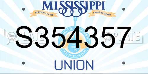 S354357 Mississippi License Plate