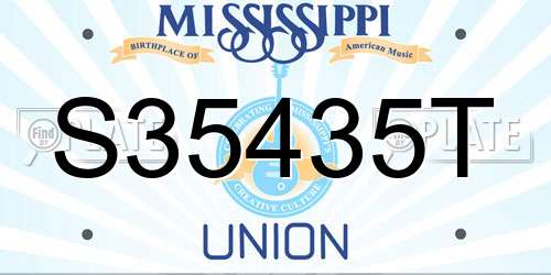S35435T Mississippi License Plate