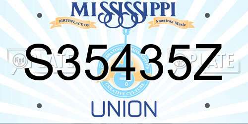S35435Z Mississippi License Plate