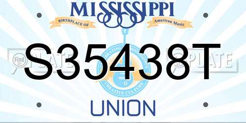 S35438T Mississippi License Plate