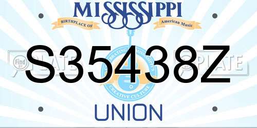 S35438Z Mississippi License Plate