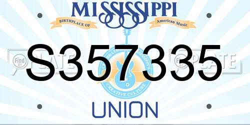 S357335 Mississippi License Plate
