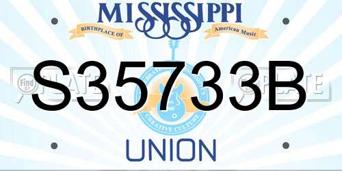 S35733B Mississippi License Plate