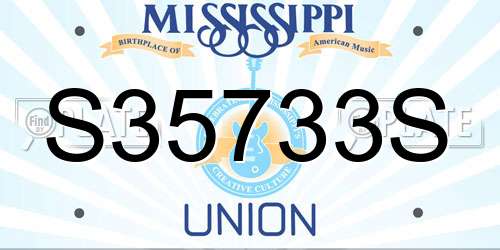 S35733S Mississippi License Plate