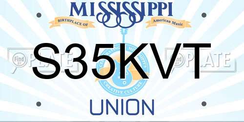 S35KVT Mississippi License Plate