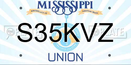 S35KVZ Mississippi License Plate
