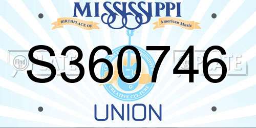 S360746 Mississippi License Plate