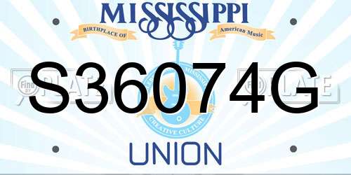 S36074G Mississippi License Plate