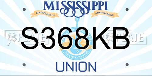 S368KB Mississippi License Plate